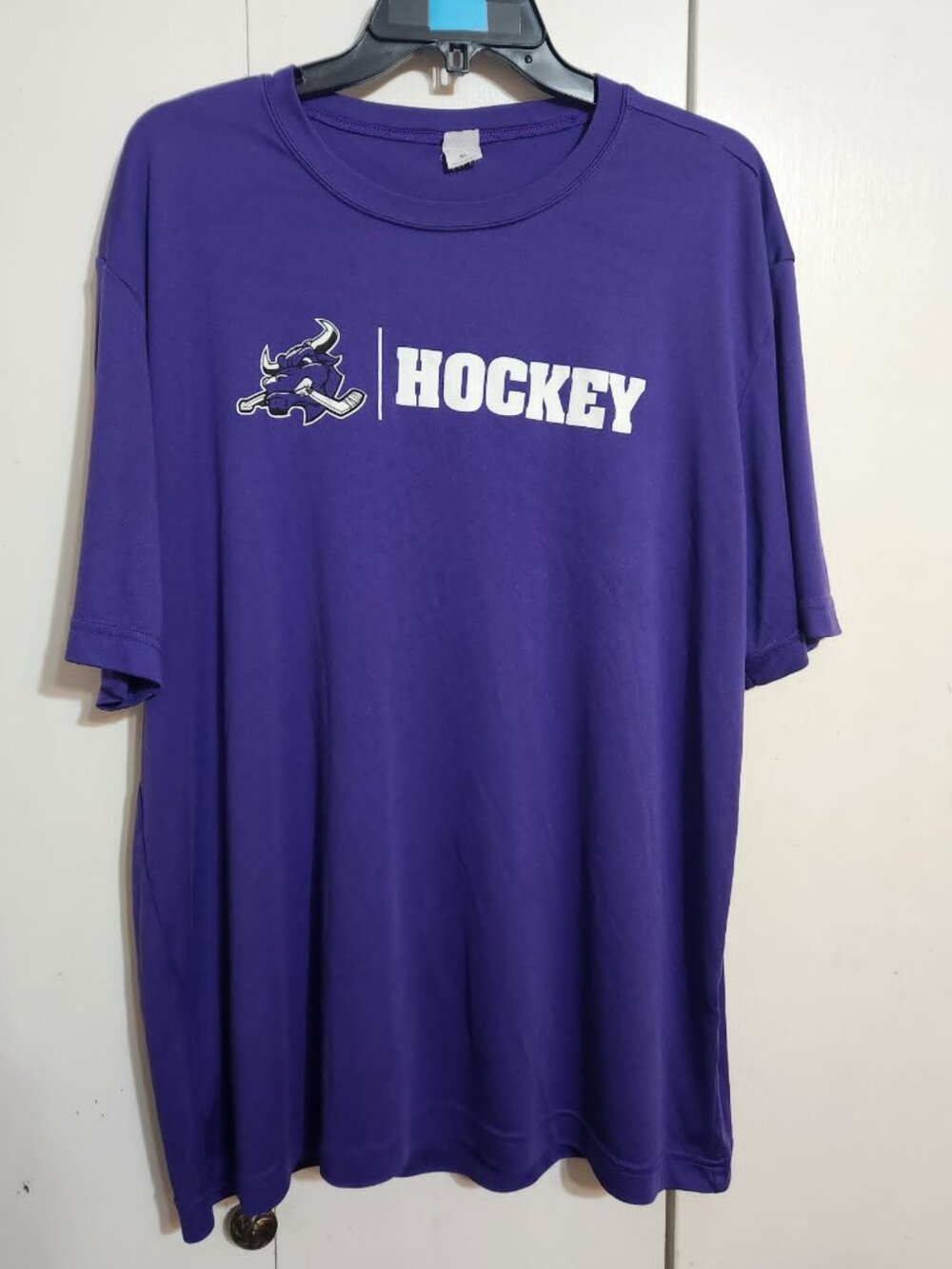 Fort Worth Texas Brahmas Hockey Shirt Mens XL Purple Sport-Tek CHL Ice Tee
